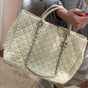- Chanel Ecru Python Tote 2010